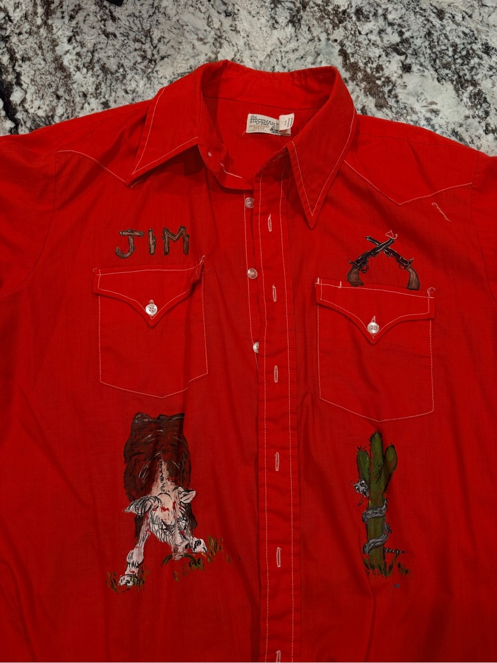 Vintage western shirt custom painted